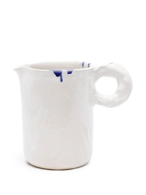 Browns NIKO JUNE White Studio Ceramic Pitcher | Browns Glassware