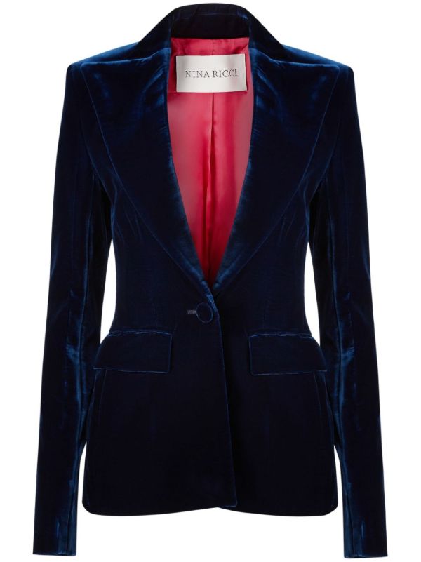 browns Nina Ricci single-breasted velvet blazer | Browns Blazers