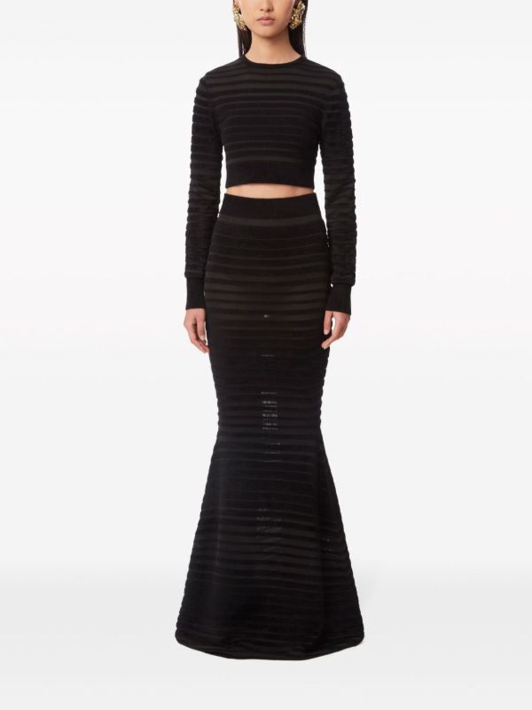 Browns Nina Ricci Striped Cropped Sweater | Browns Knitted Sweaters