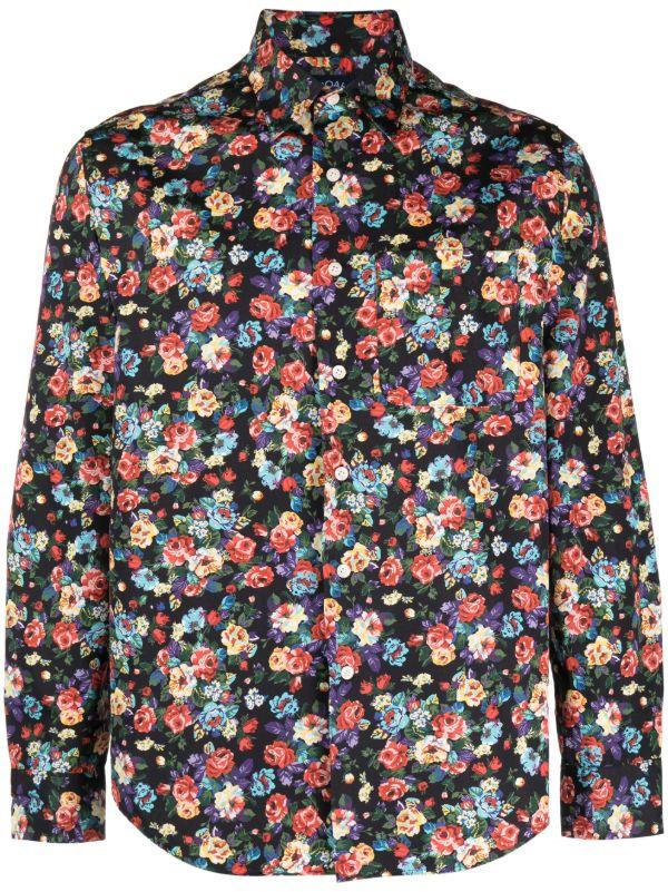 browns NOAH NY x The Cure Black Floral-Print Shirt | Browns Shirts