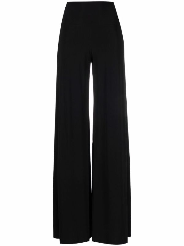 browns Norma Kamali black Elephant wide-leg trousers | Browns High Waisted Pants