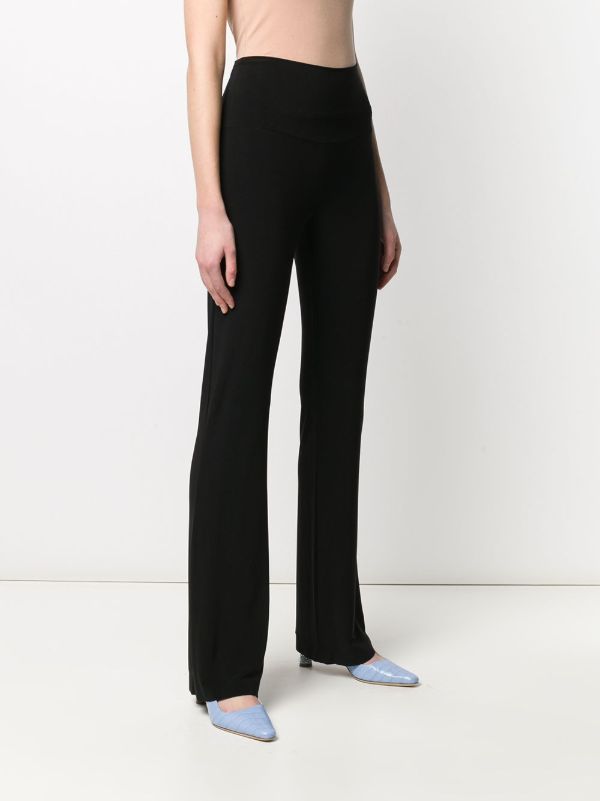 Browns Norma Kamali Black High-Waist Flared Trousers | Browns Flared & Bell-Bottom Pants