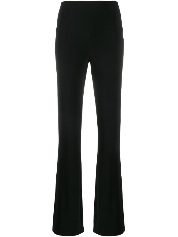 browns Norma Kamali Black High-Waist Flared Trousers | Browns Flared & Bell-Bottom Pants