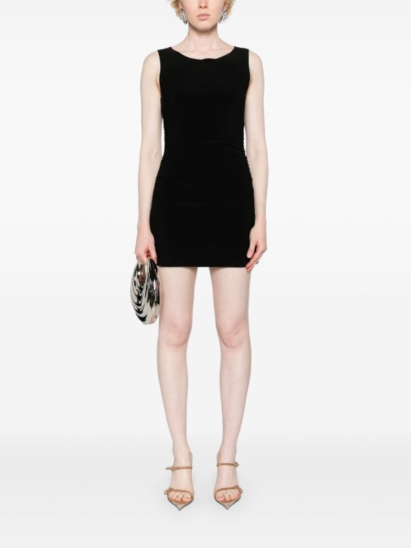 Browns Norma Kamali Black Pickleball Ruched Mini Dress | Browns Day Dresses