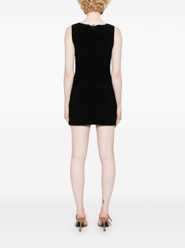 Browns Norma Kamali Black Pickleball Ruched Mini Dress | Browns Day Dresses