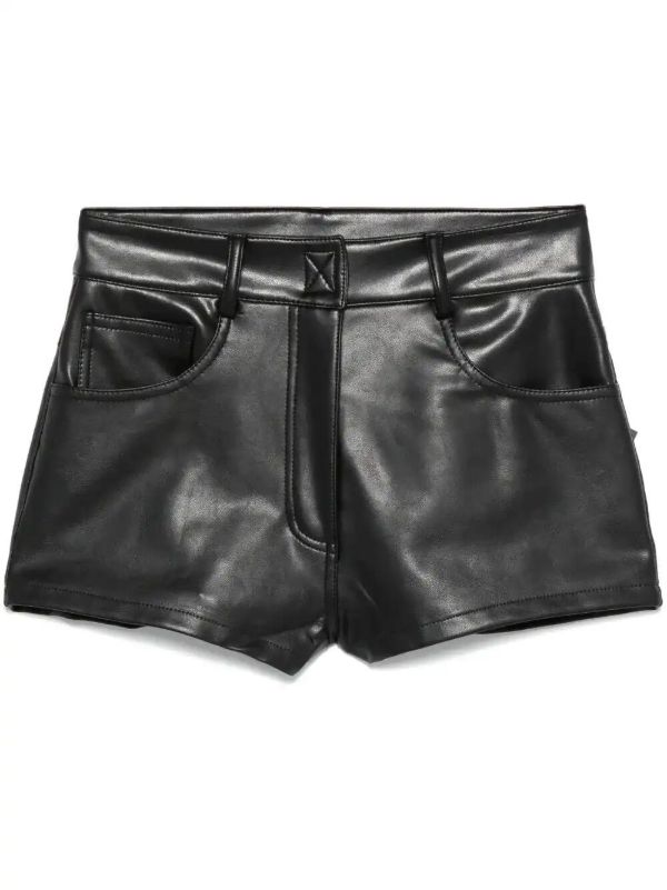 browns Norma Kamali faux-leather mini shorts | Browns Leather & Faux Leather Shorts