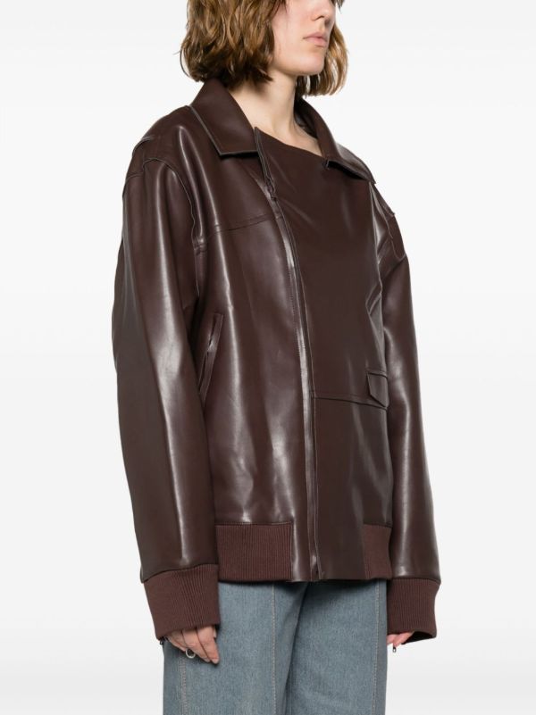 Browns Norma Kamali Oversized Biker Jacket | Browns Faux Leather Jackets