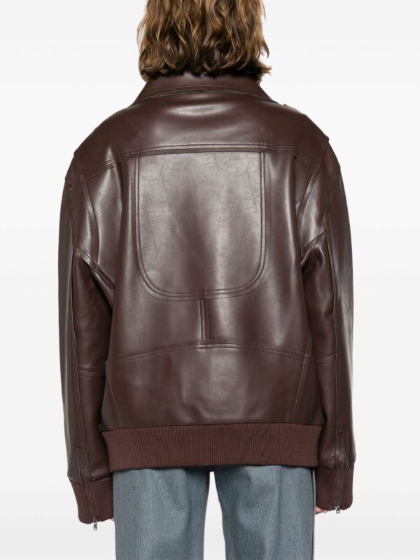 Browns Norma Kamali Oversized Biker Jacket | Browns Faux Leather Jackets