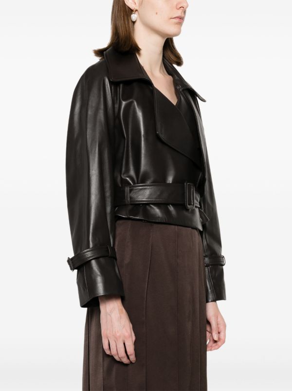 Browns Nour Hammour Brown Hatti Leather Jacket | Browns Leather Jackets