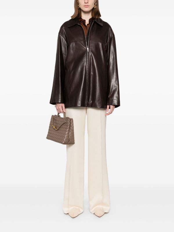 Browns Nour Hammour Brown Layne Leather Jacket | Browns Leather Jackets