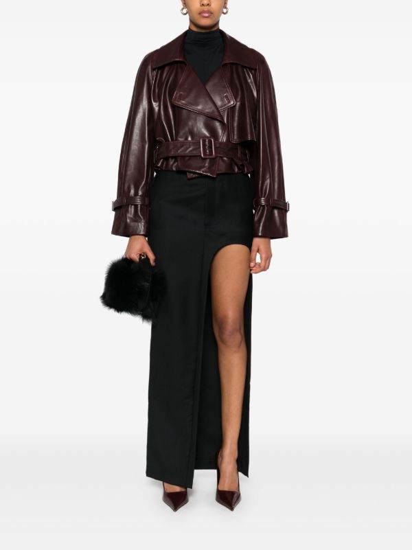 Browns Nour Hammour Cropped Leather Jacket | Browns Leather Jackets