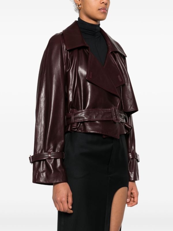 Browns Nour Hammour Cropped Leather Jacket | Browns Leather Jackets