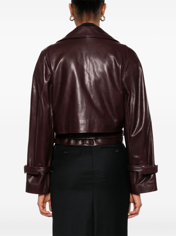 Browns Nour Hammour Cropped Leather Jacket | Browns Leather Jackets