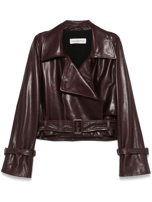 browns Nour Hammour Cropped Leather Jacket | Browns Leather Jackets