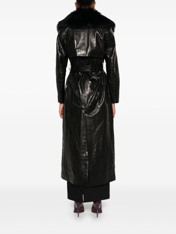 Browns Nour Hammour Leather Trench Coat | Browns Trench Coats & Raincoats