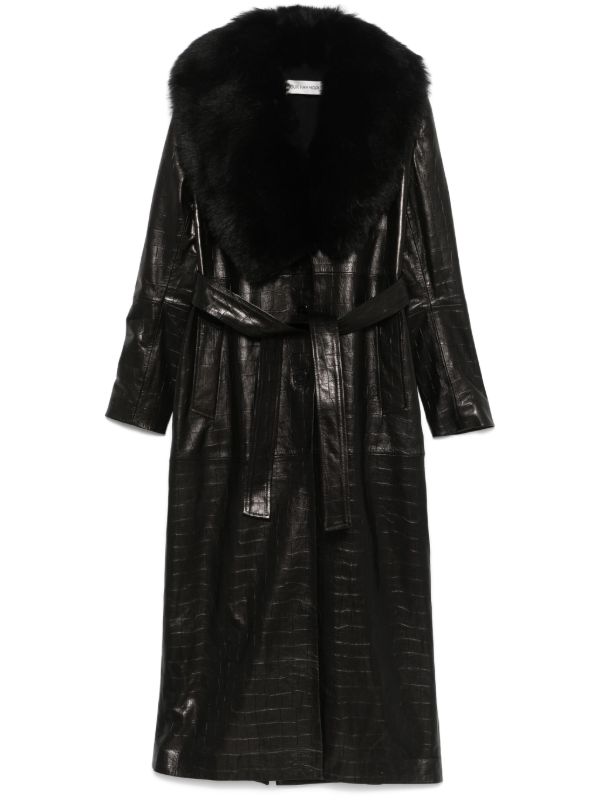browns Nour Hammour Leather Trench Coat | Browns Trench Coats & Raincoats