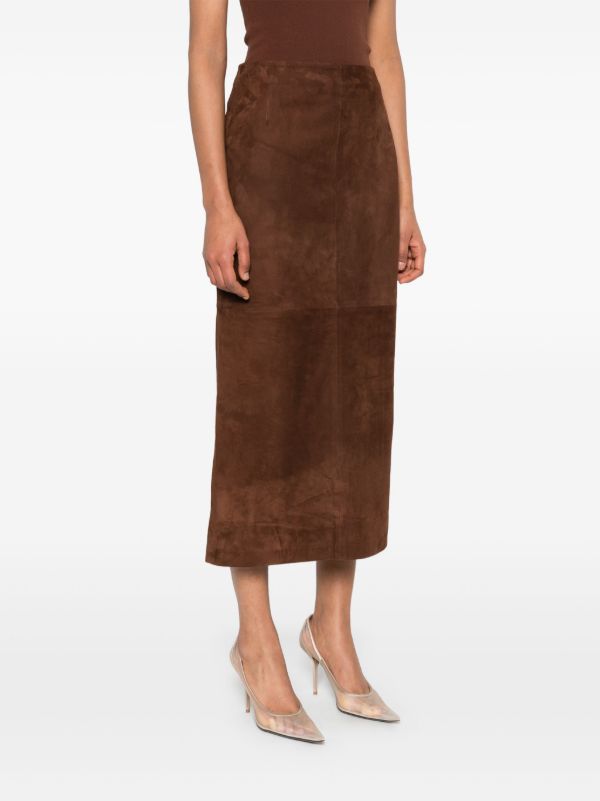 Browns Nour Hammour Suede Skirt | Browns Straight Skirts