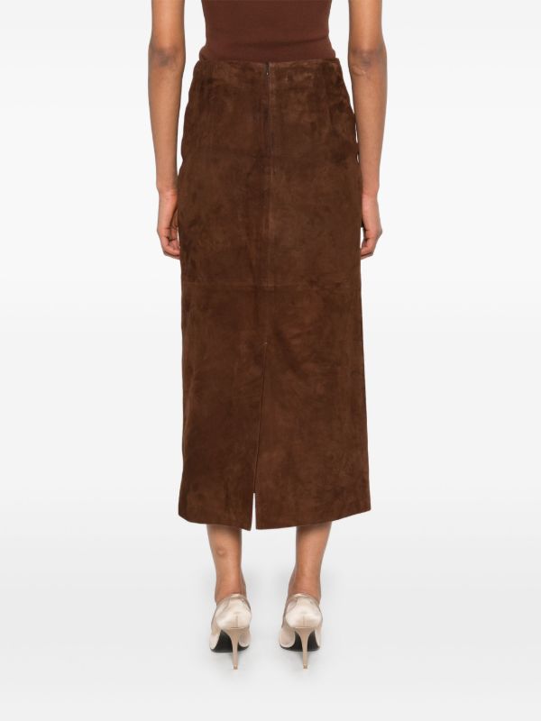 Browns Nour Hammour Suede Skirt | Browns Straight Skirts