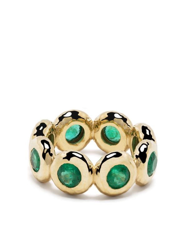 browns Octavia Elizabeth 18K yellow gold Jumbo Nesting Gem emerald ring | Browns Fine Rings