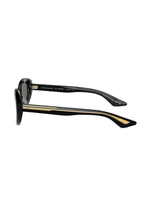 Browns Oliver Peoples X Khaite Black 1969C Oval-Frame Sunglasses | Browns Sunglasses