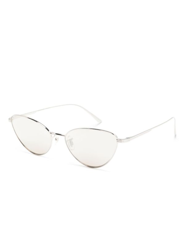 Browns Oliver Peoples X Khaite Silver-Tone 1998C Cat-Eye Sunglasses | Browns Sunglasses