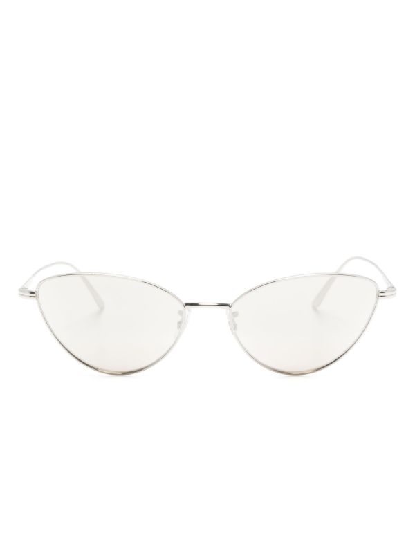 browns Oliver Peoples X Khaite Silver-Tone 1998C Cat-Eye Sunglasses | Browns Sunglasses