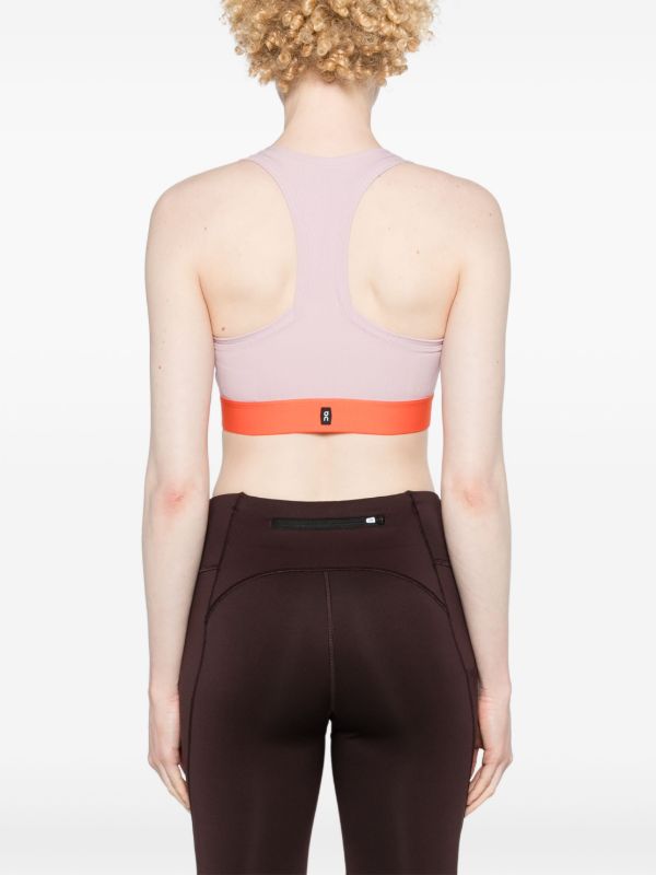 Browns On Running Pink Pace Colour-Block Sports Bra | Browns Sports Bras