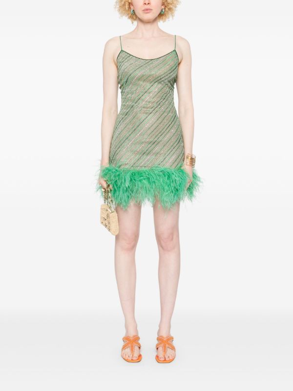 Browns Oséree Feather-trim Mini Dress | Browns Cocktail & Party Dresses