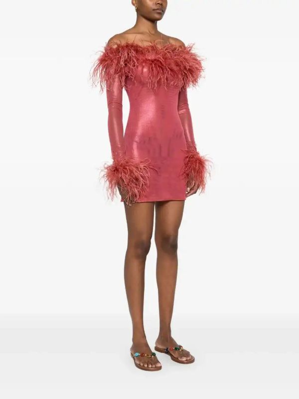Browns Oséree Feather-trim Mini Dress | Browns Cocktail & Party Dresses