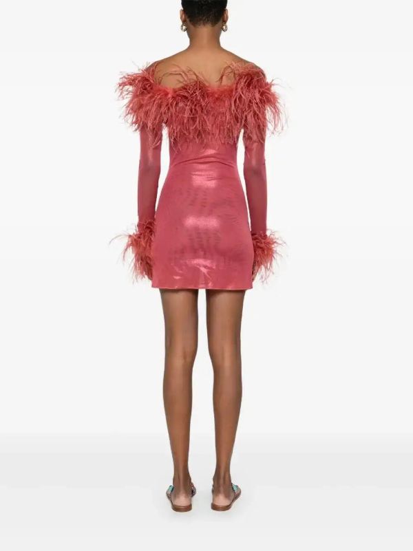 Browns Oséree Feather-trim Mini Dress | Browns Cocktail & Party Dresses