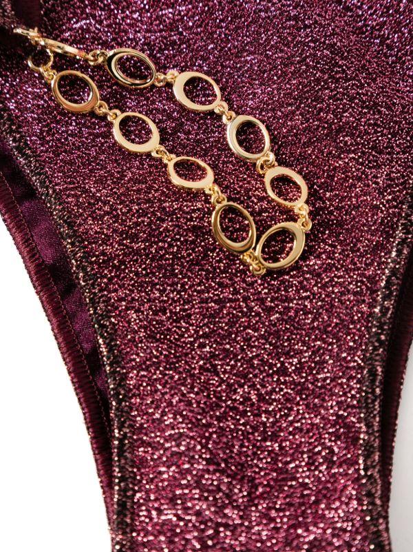 Browns Oséree Red Chain-Detail Bandeau Bikini Set | Browns Bikinis