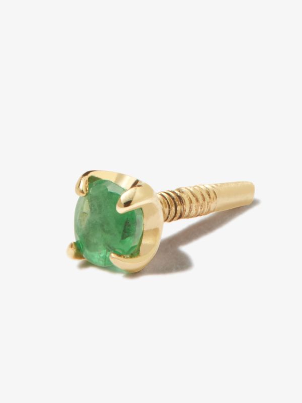 Browns Otiumberg 14K Yellow Gold Emerald Single Stud Earring | Browns Fine Earrings