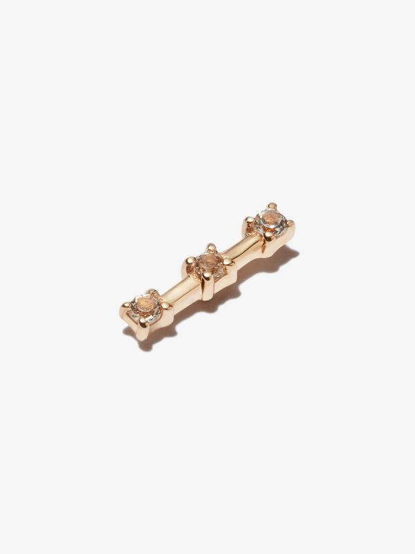 Browns Otiumberg 14K Yellow Gold Three Stone Staple Topaz Earring | Browns Fine Earrings