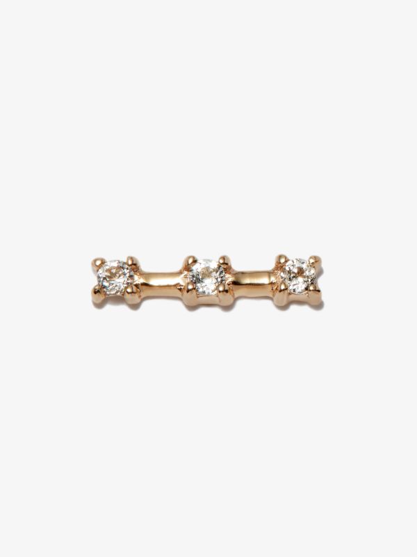 browns Otiumberg 14K yellow gold Three Stone Staple topaz earring | Browns Fine Earrings