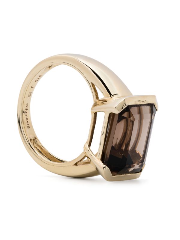 Browns Otiumberg 9K Yellow Gold Domino Quartz Ring | Browns Fine Rings