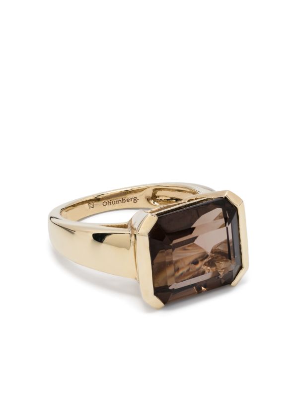 browns Otiumberg 9K Yellow Gold Domino Quartz Ring | Browns Fine Rings