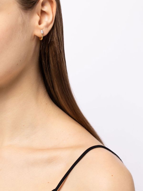 Browns Otiumberg Gold Vermeil Small Staple Crystal Single Hoop Earring | Browns Fine Earrings