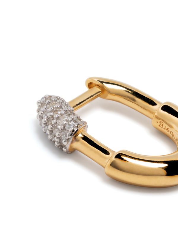 Browns Otiumberg Gold Vermeil Small Staple Crystal Single Hoop Earring | Browns Fine Earrings