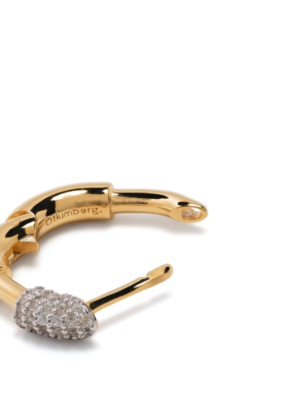Browns Otiumberg Gold Vermeil Small Staple Crystal Single Hoop Earring | Browns Fine Earrings