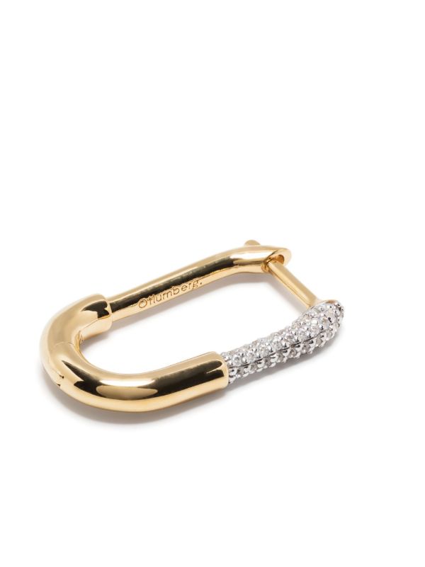 Browns Otiumberg Gold Vermeil Staple Crystal Single Hoop Earring | Browns Fine Earrings