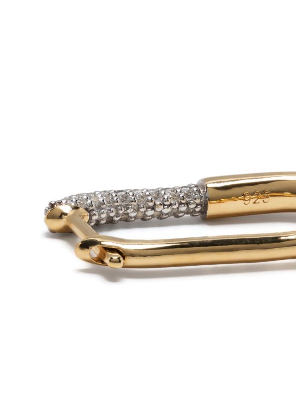 Browns Otiumberg Gold Vermeil Staple Crystal Single Hoop Earring | Browns Fine Earrings