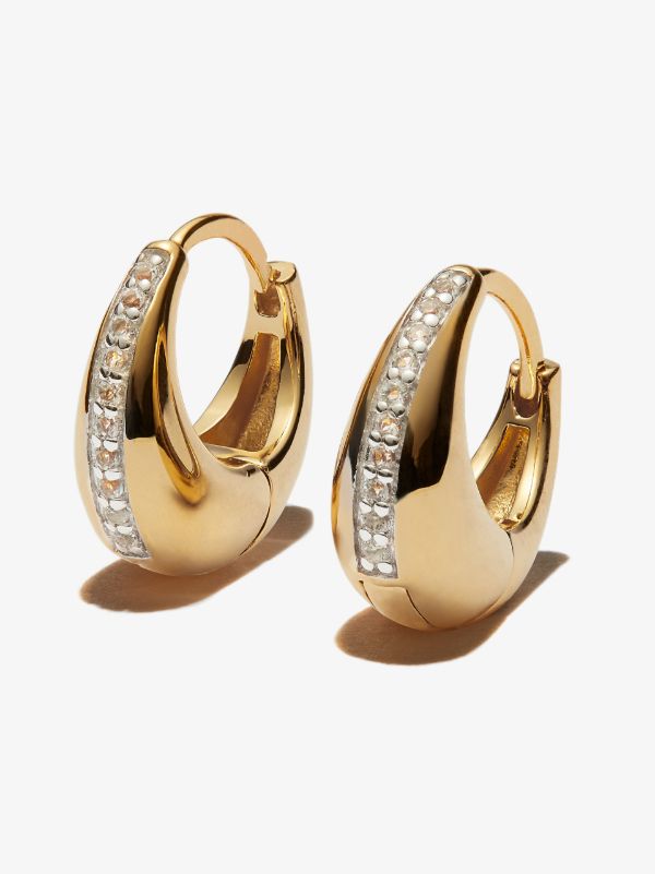 Browns Otiumberg Gold Vermeil Topaz Graduated Hoop Earrings | Browns Earrings