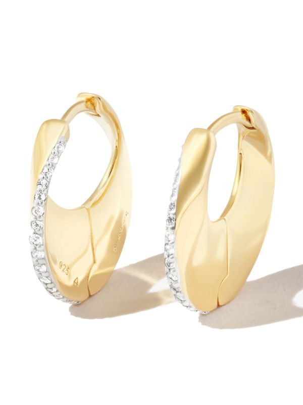 browns Otiumberg Yellow gold Vermeil siren topaz hoop earrings | Browns Earrings