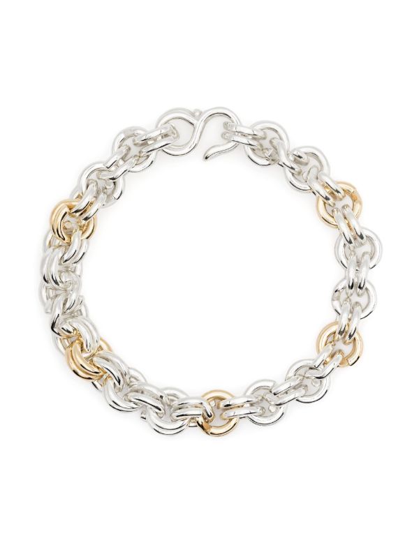 browns OUIE 14K Yellow Gold And Sterling Silver Keyring Bracelet | Browns Bracelets
