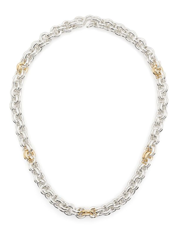 browns OUIE 14K Yellow Gold And Sterling Silver Keyring Necklace | Browns Necklaces