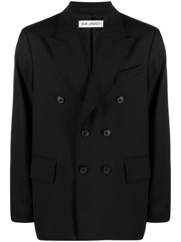 browns OUR LEGACY Black Unconstructed Double-Breasted Blazer | Browns Blazers