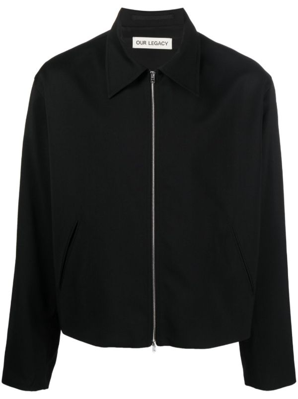 browns OUR LEGACY Black Zip-Up Virgin Wool Jacket | Browns Shirt Jackets