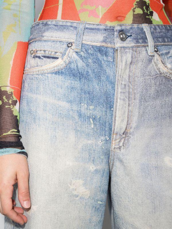 Browns OUR LEGACY Blue Full Cut Distressed Jeans | Browns Straight-Leg Jeans