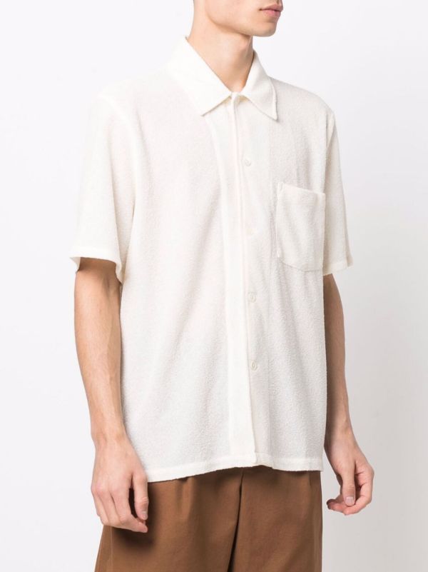 Browns OUR LEGACY White Short-Sleeve Textured Shirt | Browns Shirts