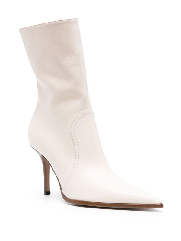 Browns Paris Texas Neutral Ashley 95 Leather Ankle Boots | Browns Boots